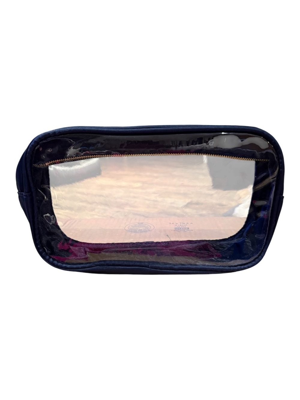 Clear Front Navy Travel Cosmetic Pouch